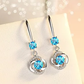 Clover Drop Earrings Crystal Zircon Stone Earrings Simple Dangle Earrings Jewelry For Women