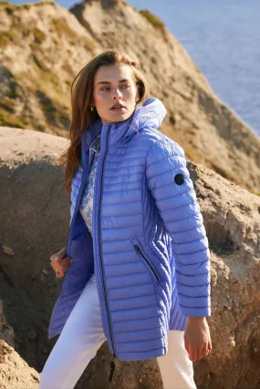 Cobalt Puffer Jacket With Zip Pockets