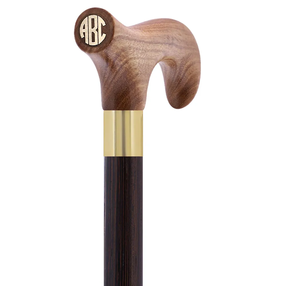Color Option Wooden Derby Handle Walking Cane with Personalized Engraving Option