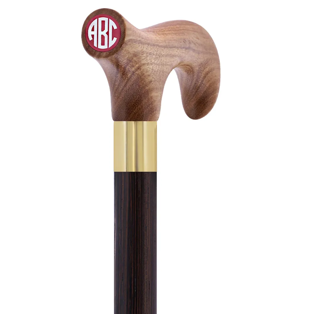 Color Option Wooden Derby Handle Walking Cane with Personalized Engraving Option