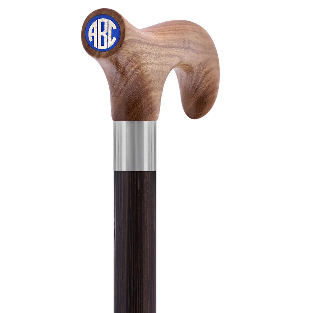 Color Option Wooden Derby Handle Walking Cane with Personalized Engraving Option