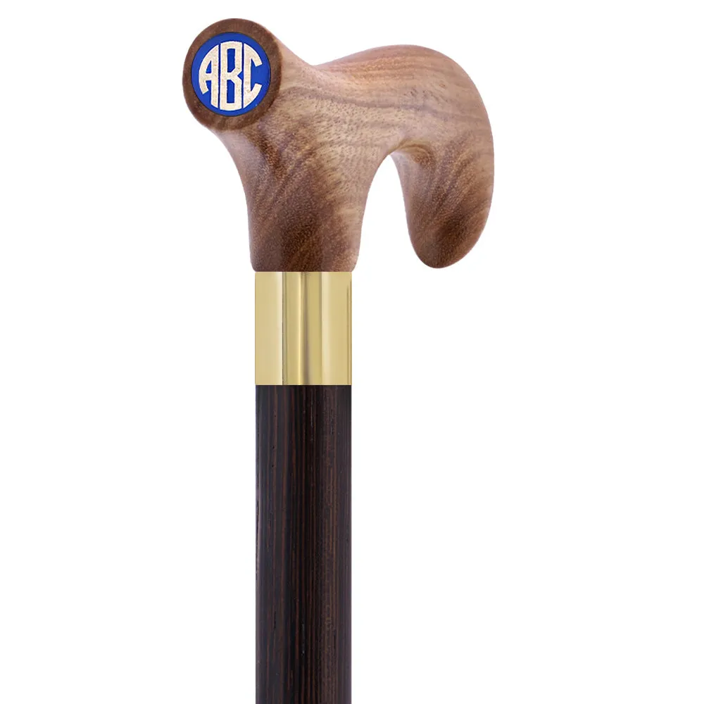 Color Option Wooden Derby Handle Walking Cane with Personalized Engraving Option