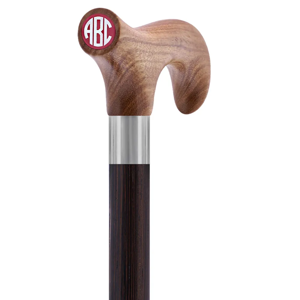 Color Option Wooden Derby Handle Walking Cane with Personalized Engraving Option
