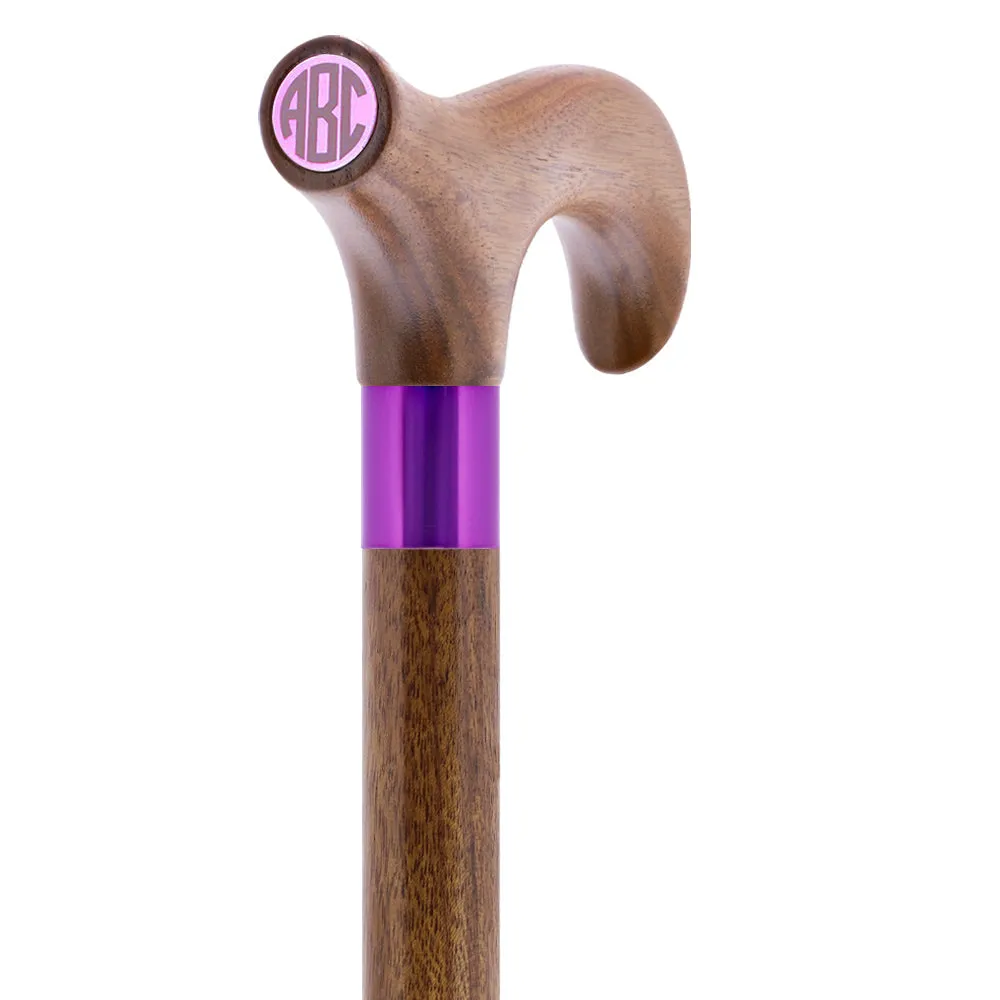 Color Option Wooden Derby Handle Walking Cane with Personalized Engraving Option