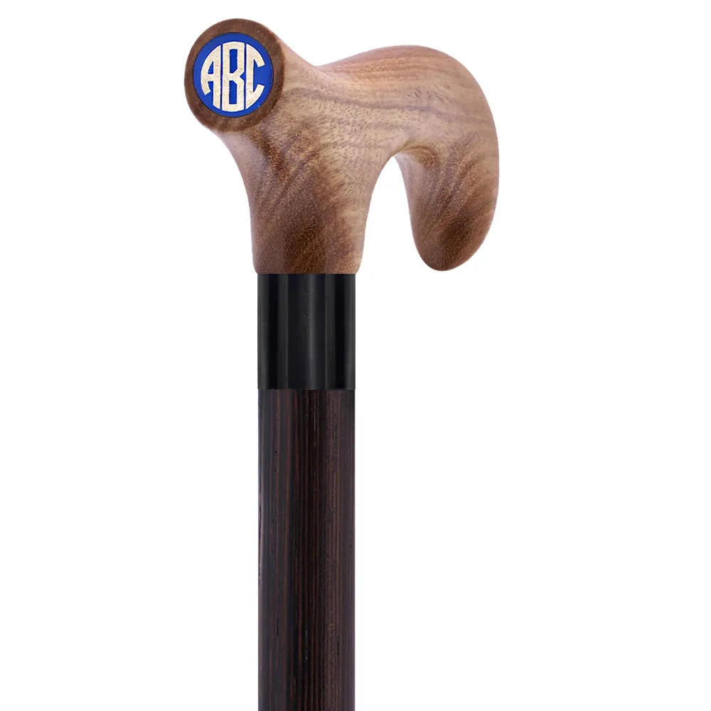 Color Option Wooden Derby Handle Walking Cane with Personalized Engraving Option