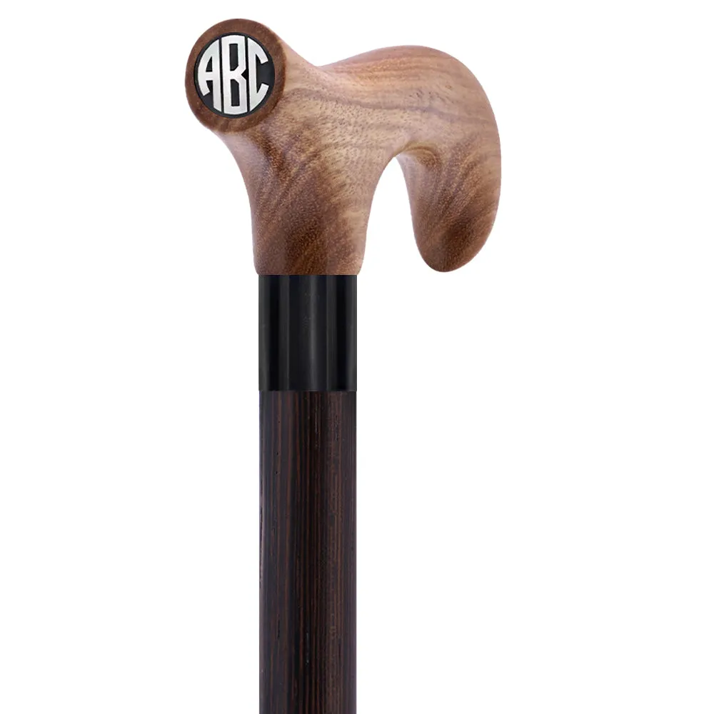 Color Option Wooden Derby Handle Walking Cane with Personalized Engraving Option