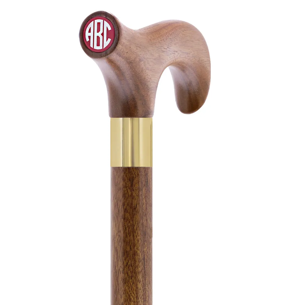 Color Option Wooden Derby Handle Walking Cane with Personalized Engraving Option
