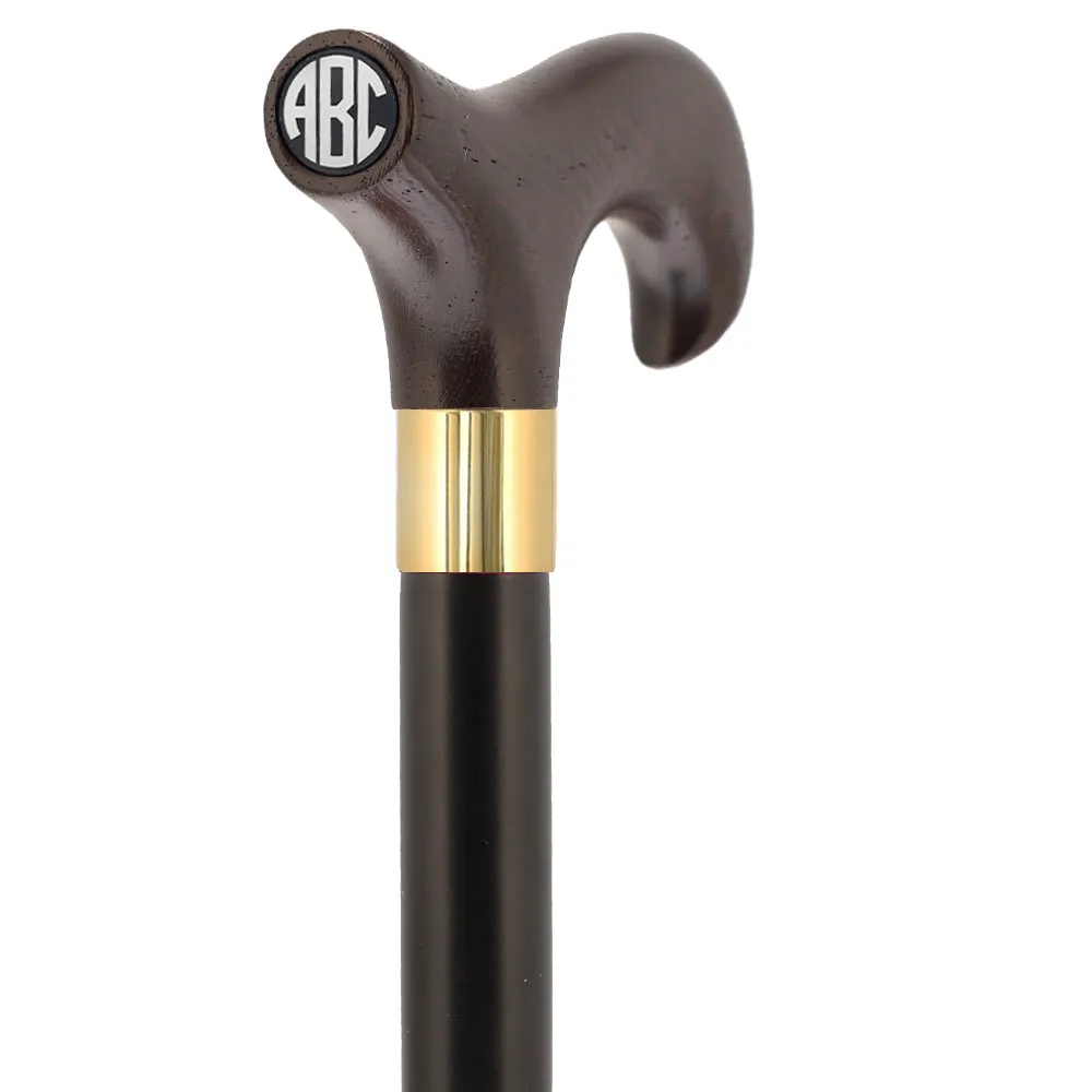 Color Option Wooden Derby Handle Walking Cane with Personalized Engraving Option