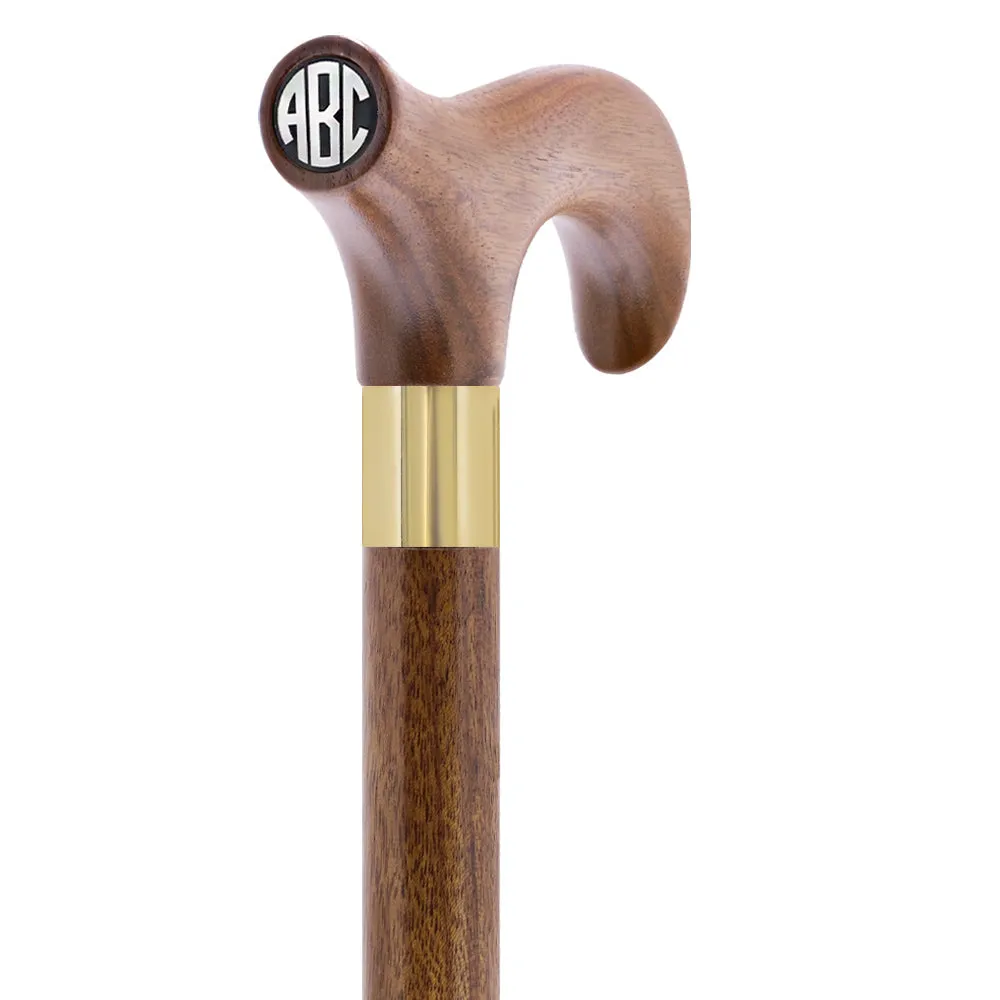 Color Option Wooden Derby Handle Walking Cane with Personalized Engraving Option