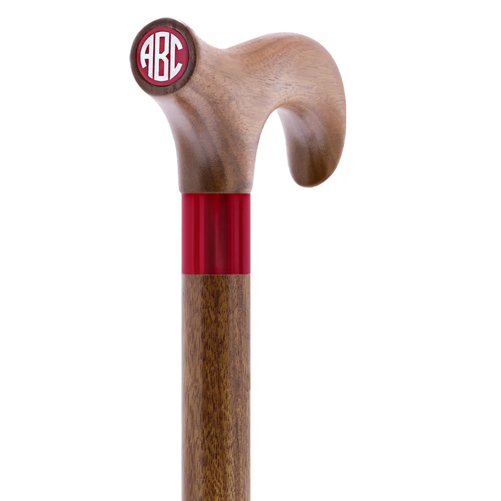 Color Option Wooden Derby Handle Walking Cane with Personalized Engraving Option