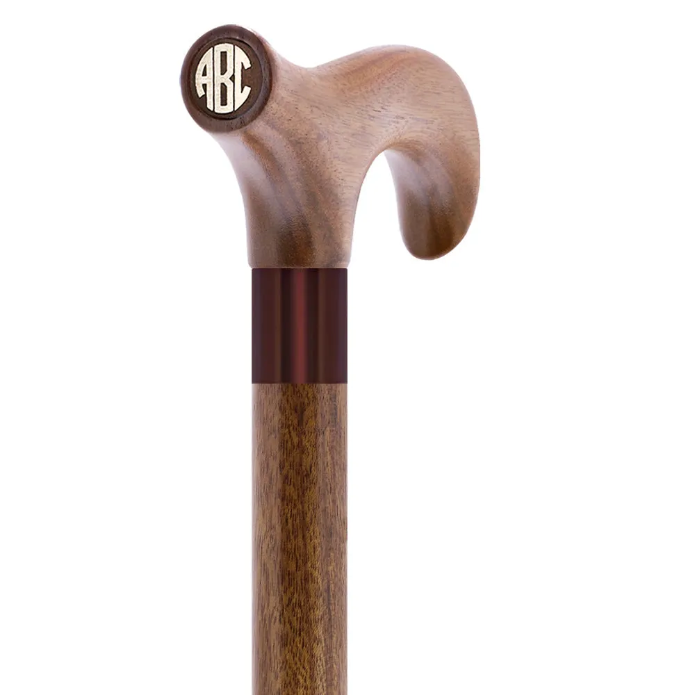 Color Option Wooden Derby Handle Walking Cane with Personalized Engraving Option