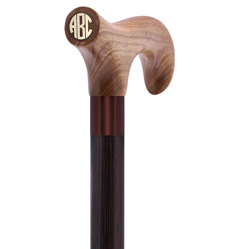 Color Option Wooden Derby Handle Walking Cane with Personalized Engraving Option