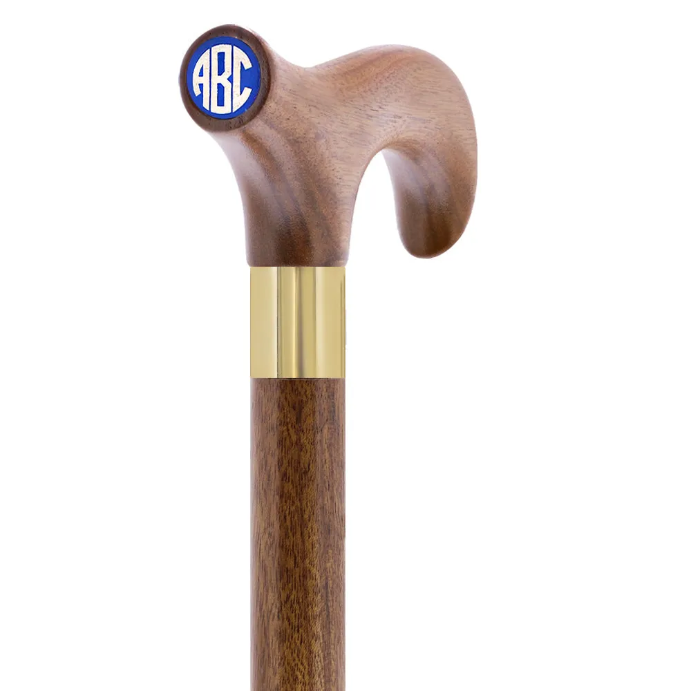 Color Option Wooden Derby Handle Walking Cane with Personalized Engraving Option