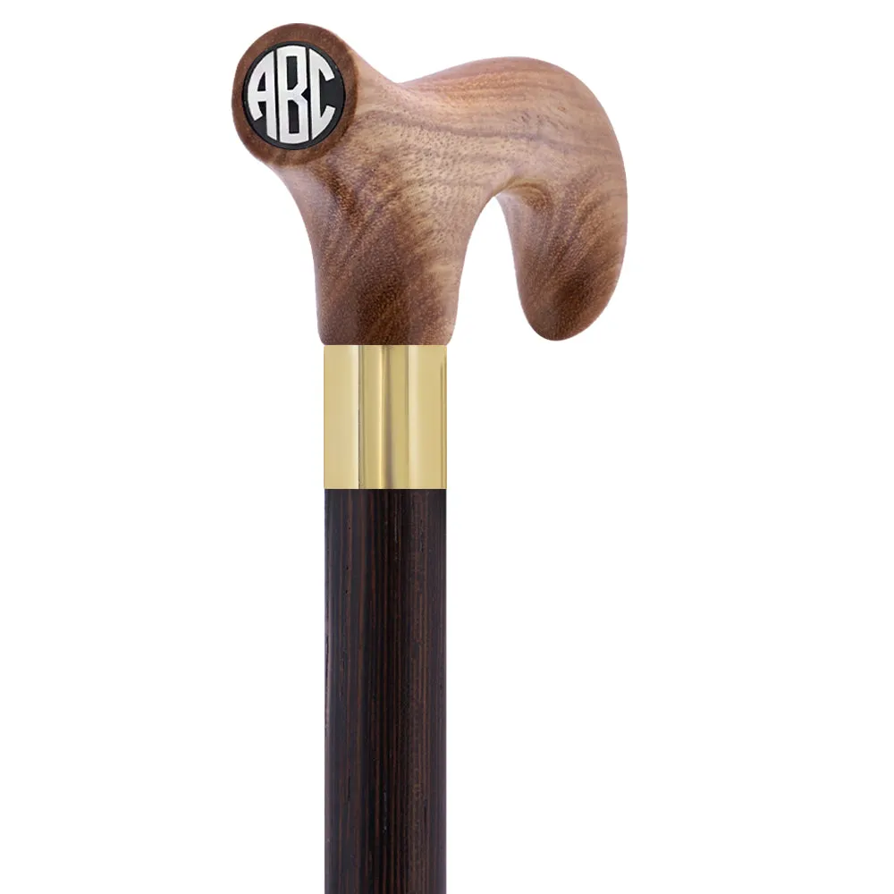 Color Option Wooden Derby Handle Walking Cane with Personalized Engraving Option