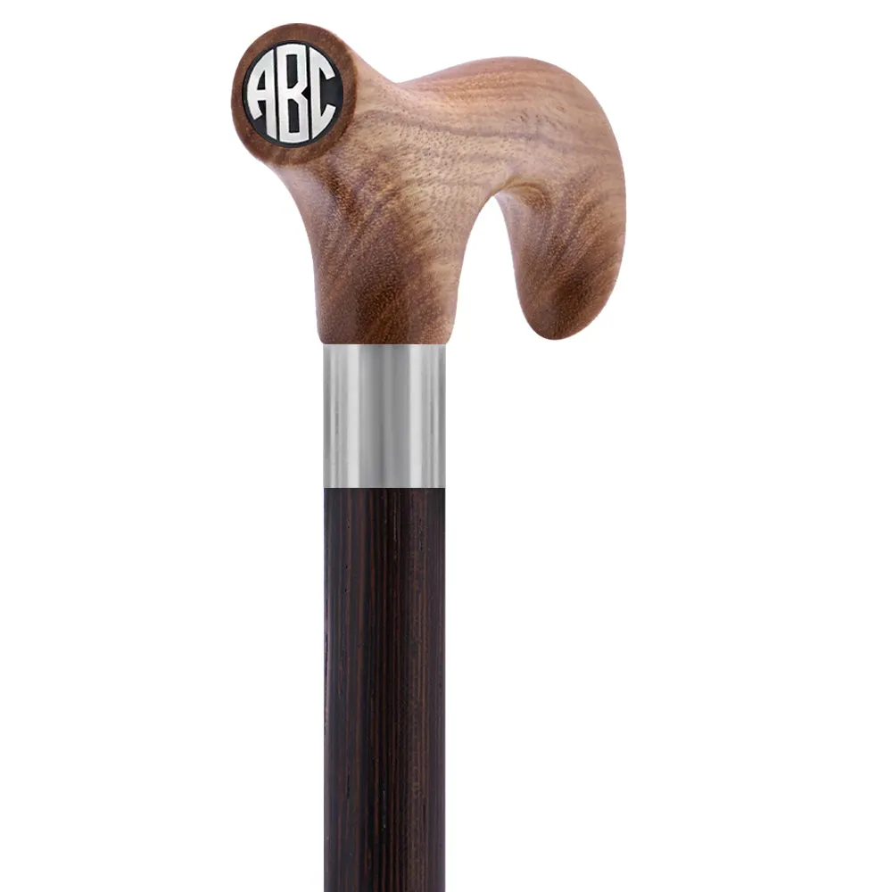 Color Option Wooden Derby Handle Walking Cane with Personalized Engraving Option