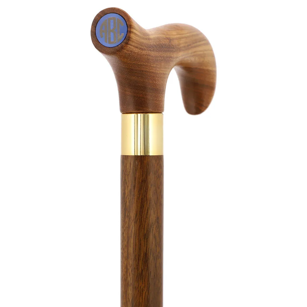 Color Option Wooden Derby Handle Walking Cane with Personalized Engraving Option