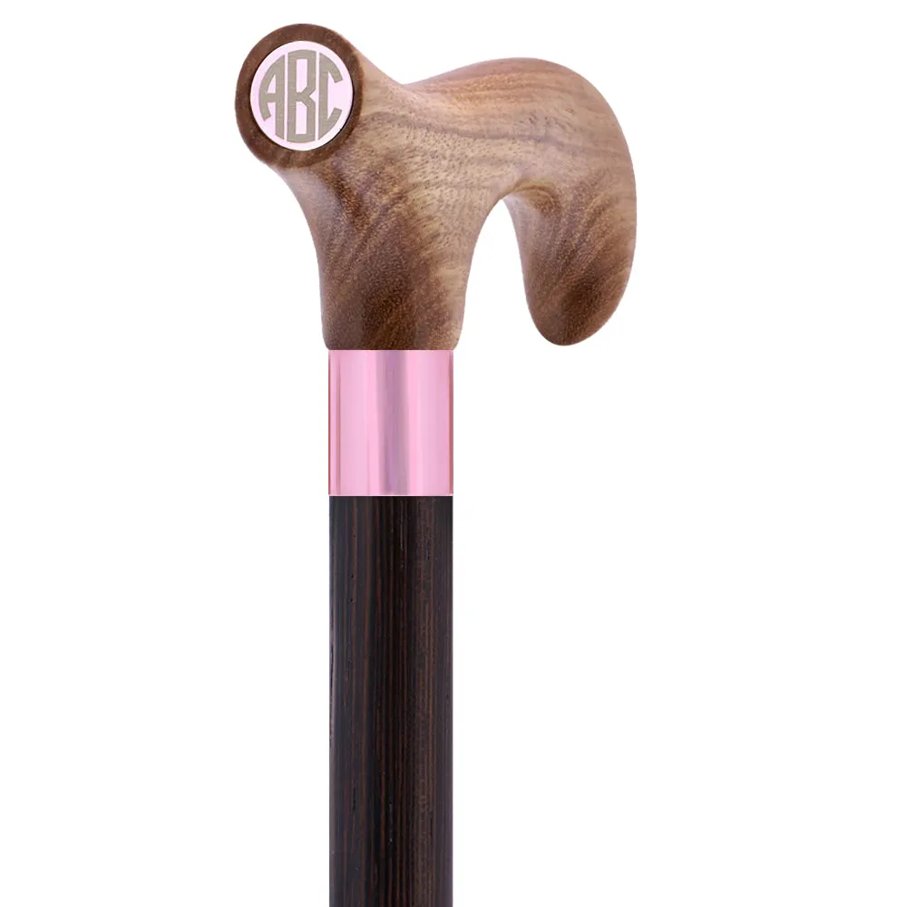 Color Option Wooden Derby Handle Walking Cane with Personalized Engraving Option