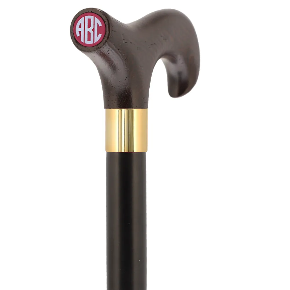 Color Option Wooden Derby Handle Walking Cane with Personalized Engraving Option