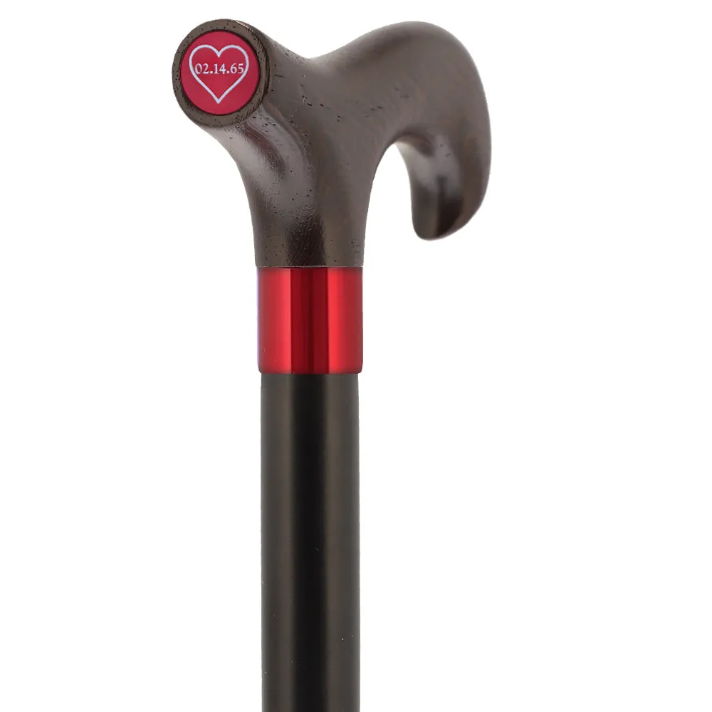 Color Option Wooden Derby Handle Walking Cane with Personalized Engraving Option