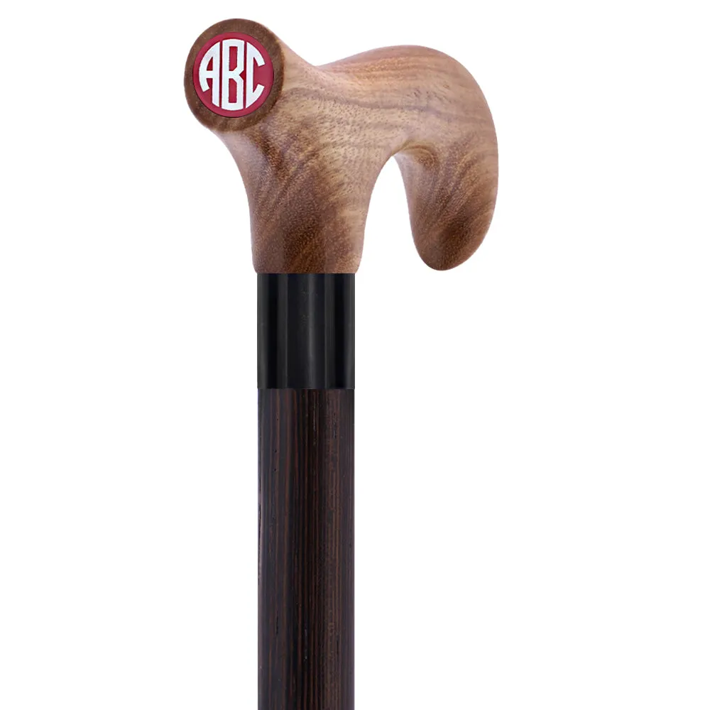 Color Option Wooden Derby Handle Walking Cane with Personalized Engraving Option