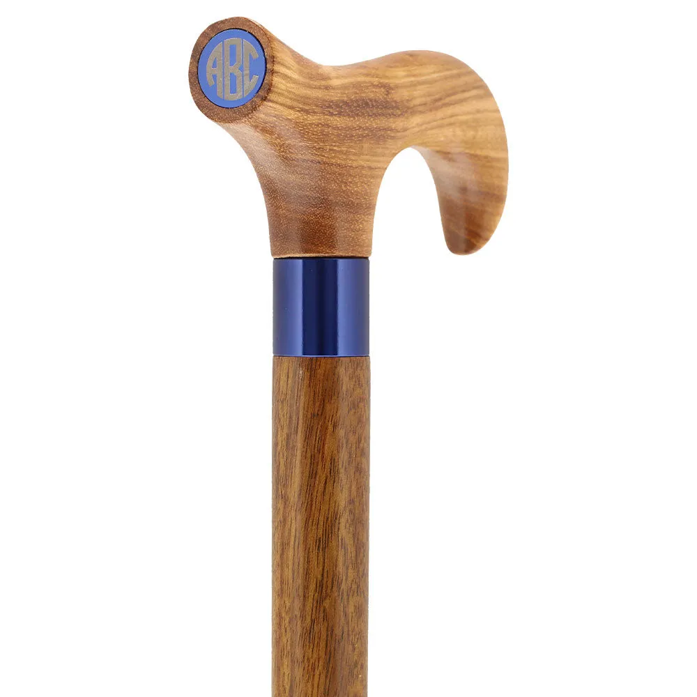 Color Option Wooden Derby Handle Walking Cane with Personalized Engraving Option