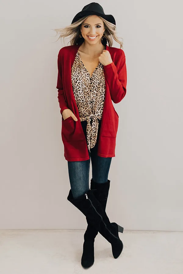 Colorado Crushing Cardigan In Crimson