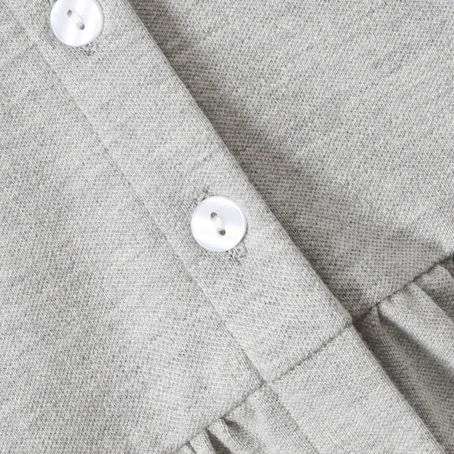 Cotton Girls' Dress in Gray