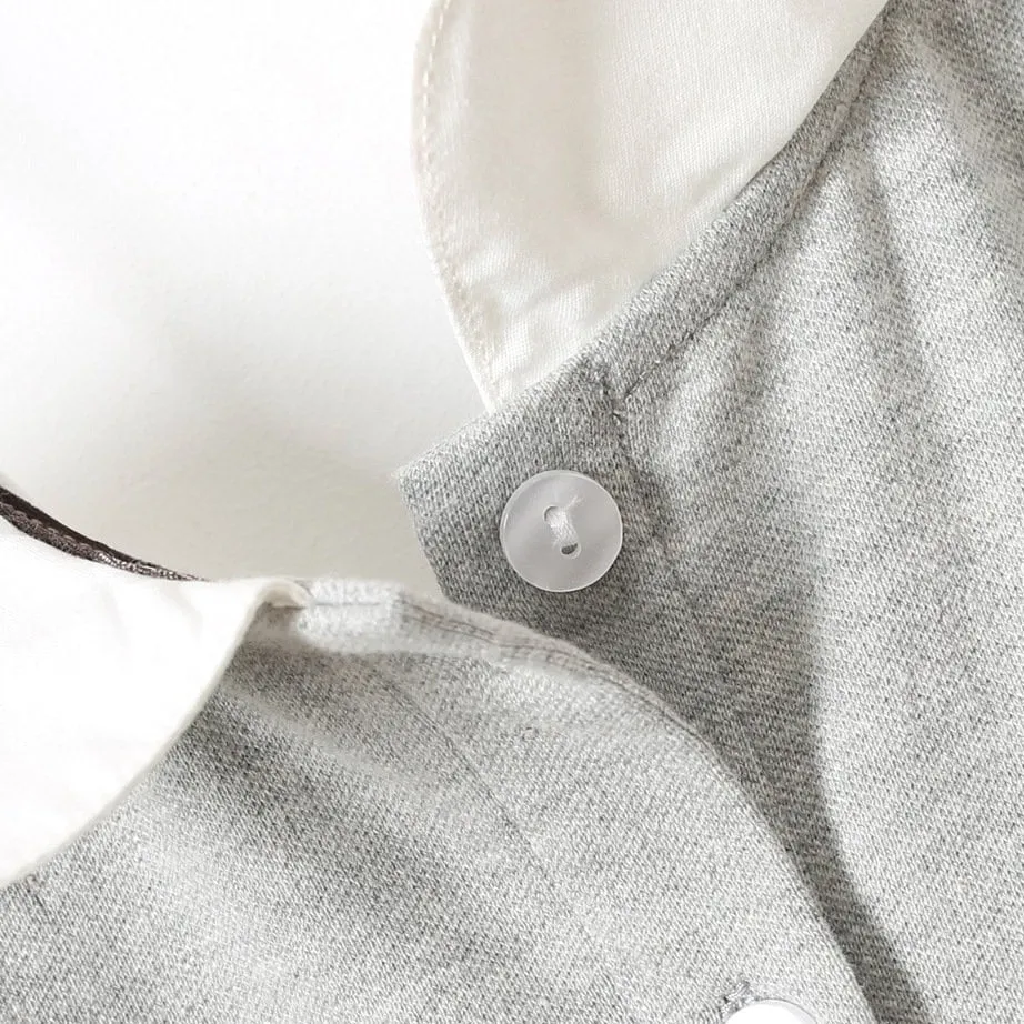 Cotton Girls' Dress in Gray