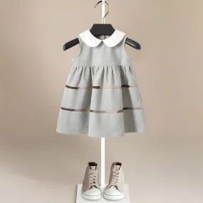 Cotton Girls' Dress in Gray