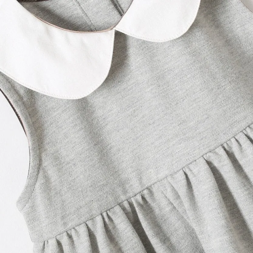 Cotton Girls' Dress in Gray