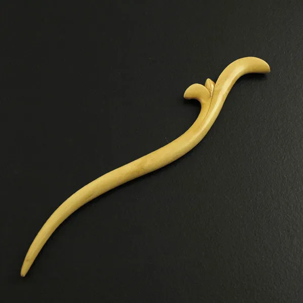 CrystalMood Handmade Carved Wood Hair Stick Sprouts