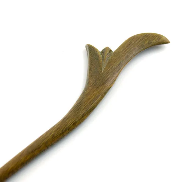 CrystalMood Handmade Carved Wood Hair Stick Sprouts