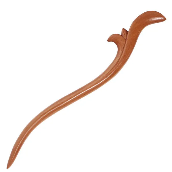 CrystalMood Handmade Carved Wood Hair Stick Sprouts
