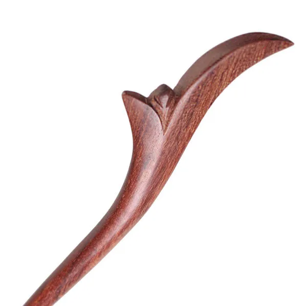 CrystalMood Handmade Carved Wood Hair Stick Sprouts