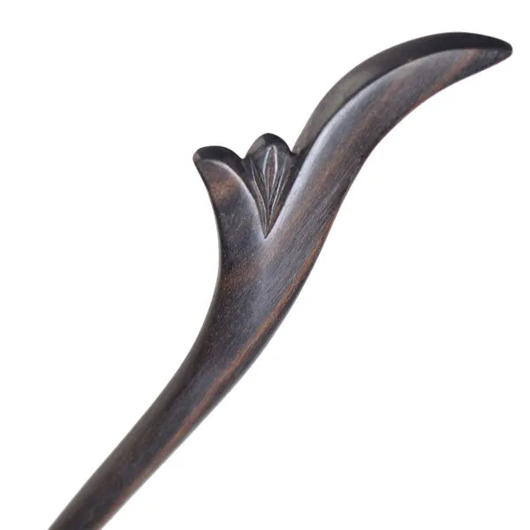 CrystalMood Handmade Carved Wood Hair Stick Sprouts