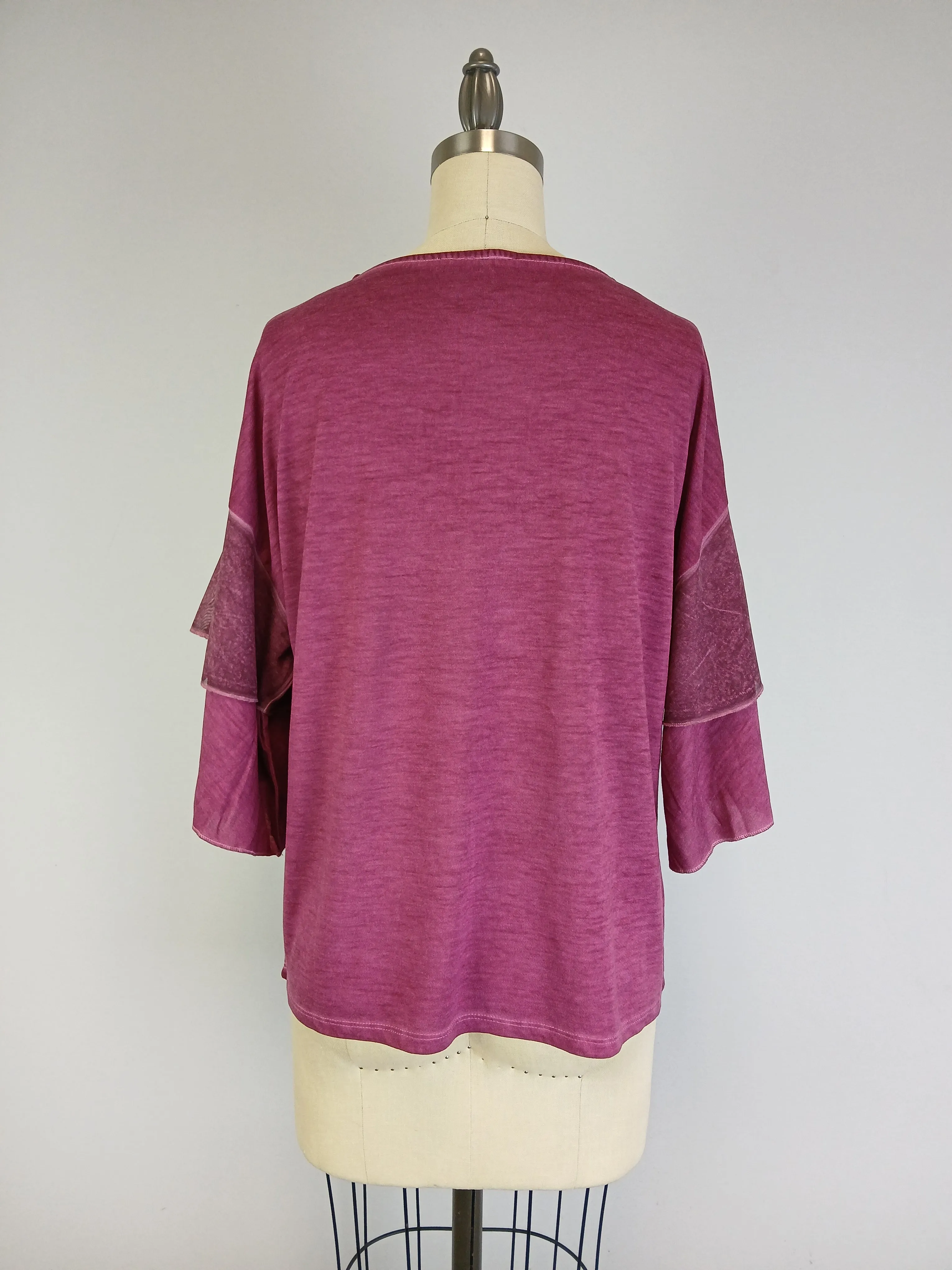 Double Layer Sleeve Oil Dye Top -- Potent Purple D190764