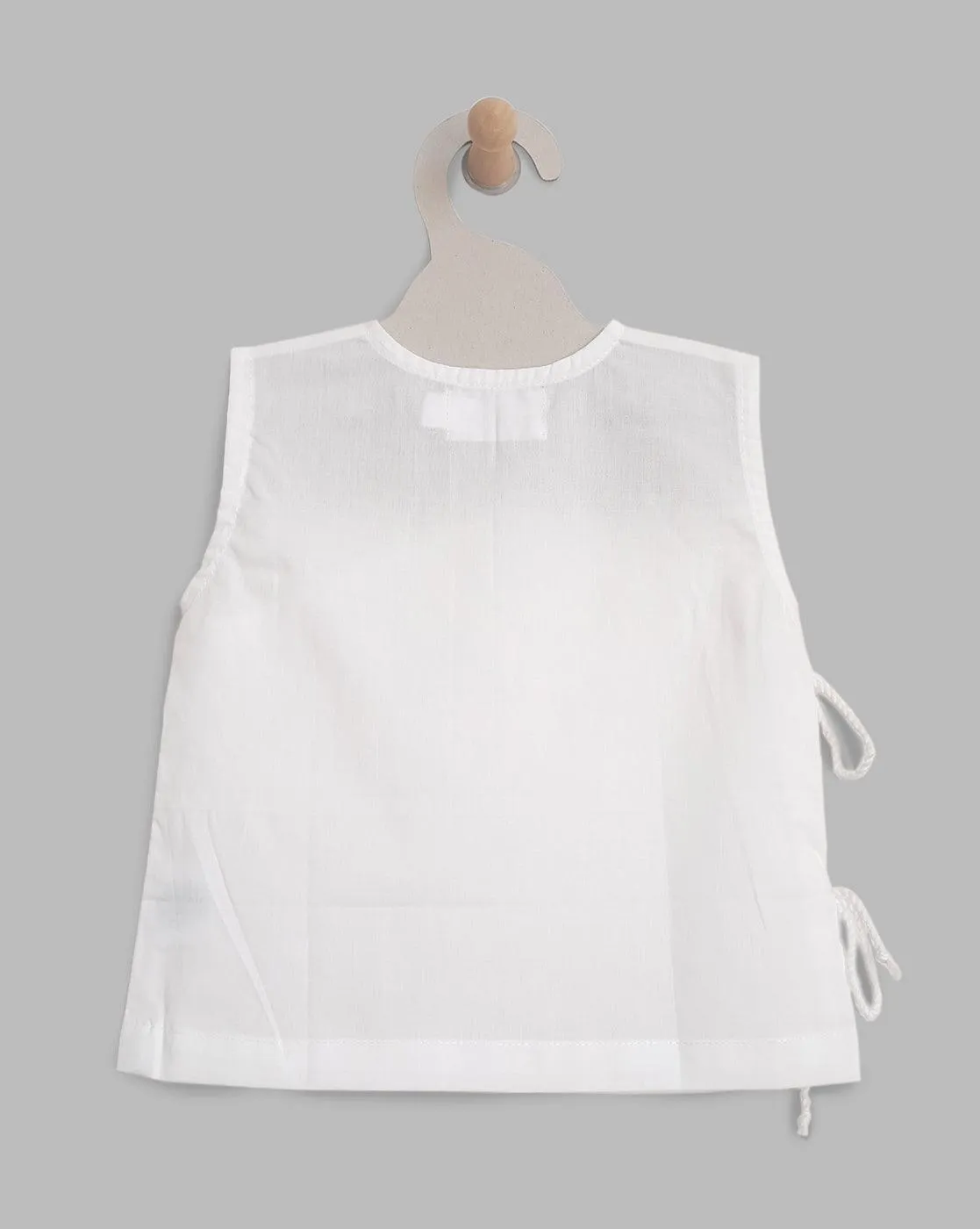 Elephant- Organic Cotton Sleeveless Embroidered Unisex Baby Jhabla