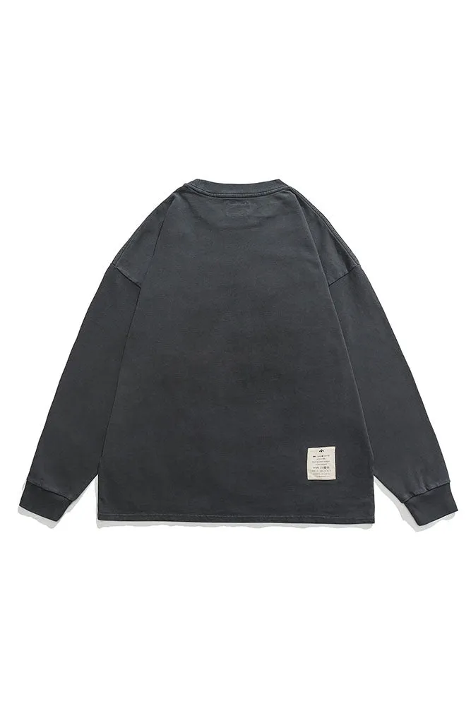 Feng Tiao Yu Shun Print Washed T-Shirt