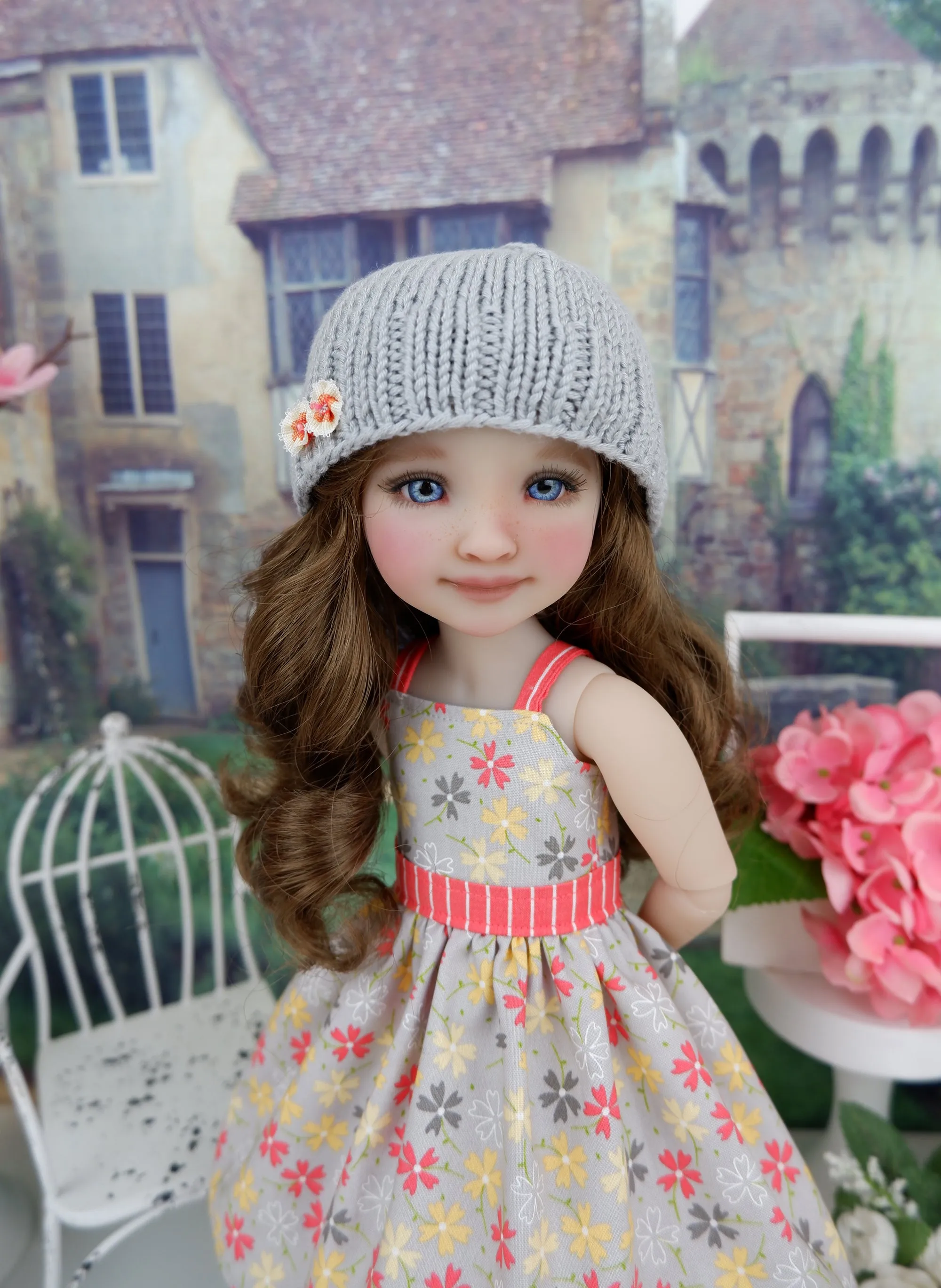 Floral Fields - dress and sweater set with shoes for Ruby Red Fashion Friends doll