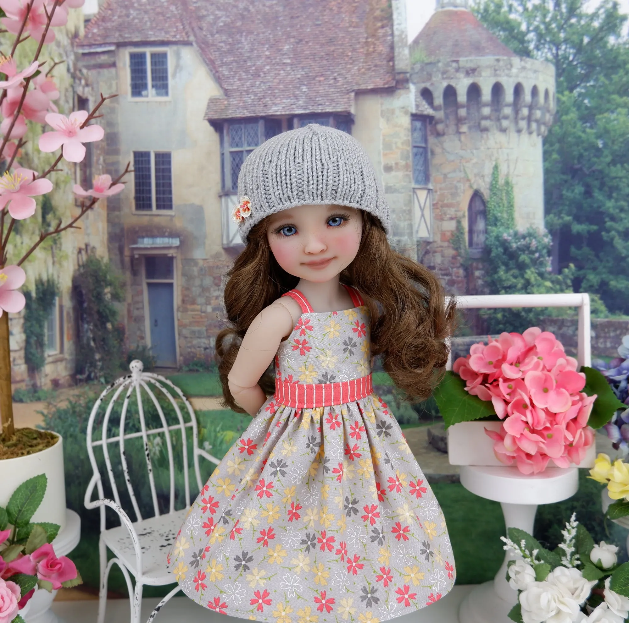 Floral Fields - dress and sweater set with shoes for Ruby Red Fashion Friends doll