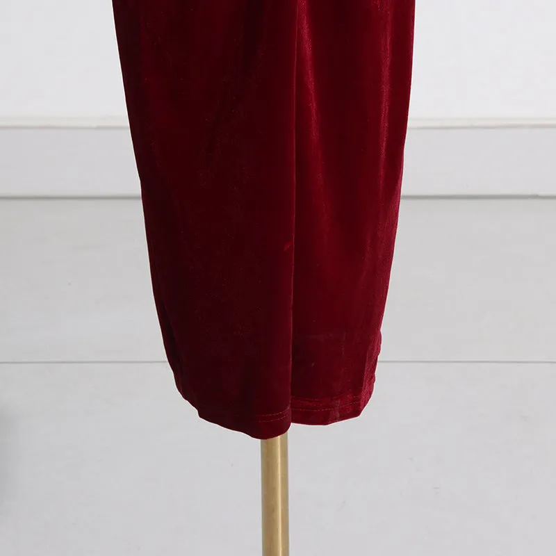 French Square Collar Pleated Twisted Formal Dress