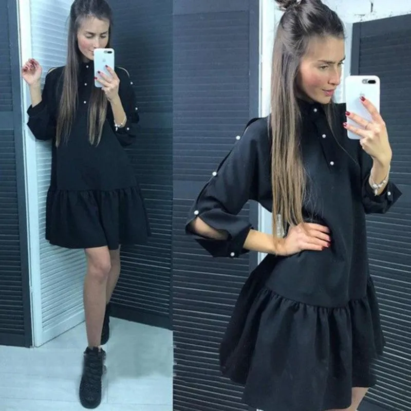 Frill Hem Short Dress