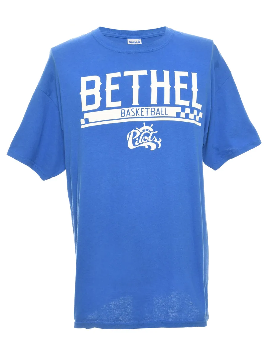 Gildan Blue Basketball Design Sports T-shirt - L