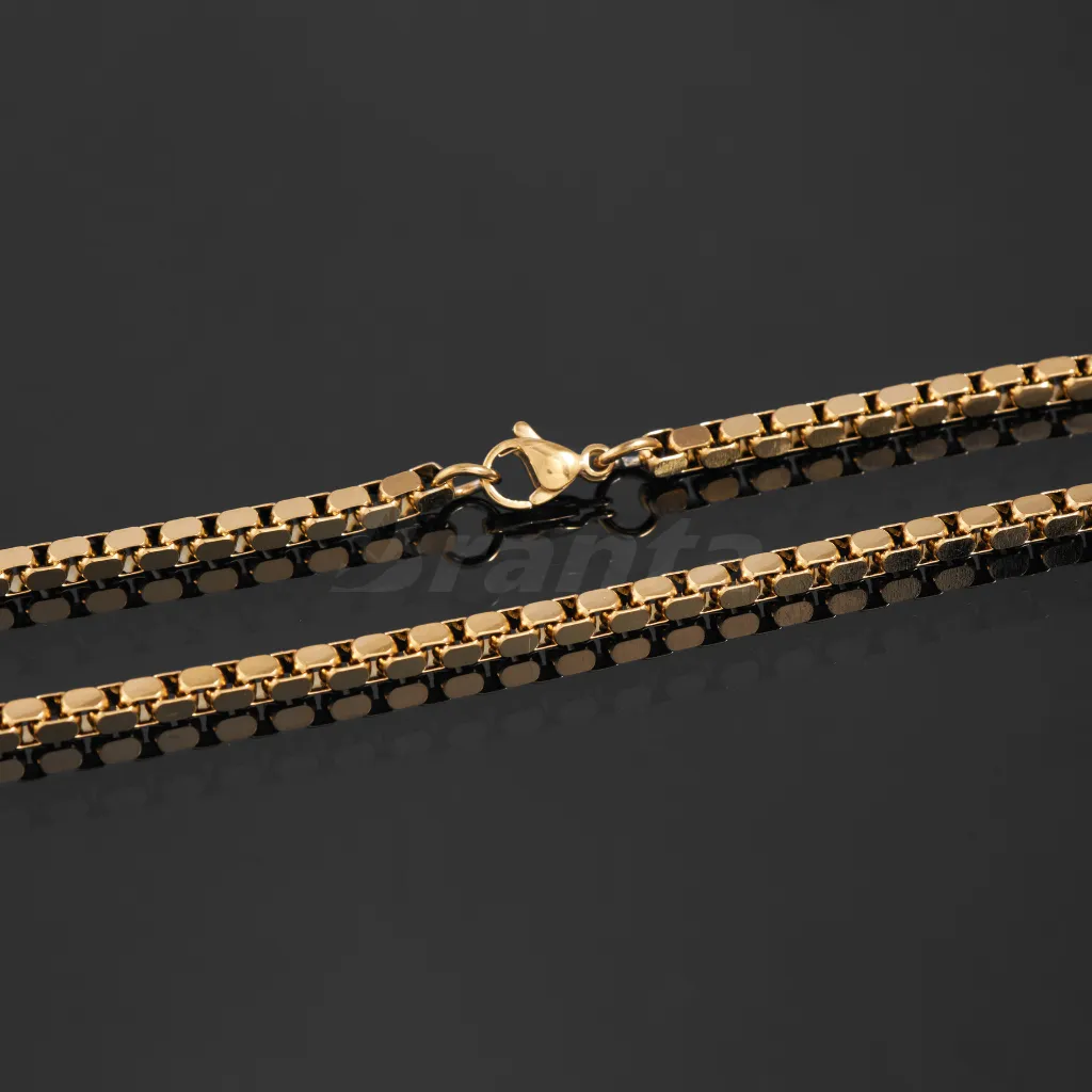 Gold Plated Italian Box Chain For Men (21 Inch)