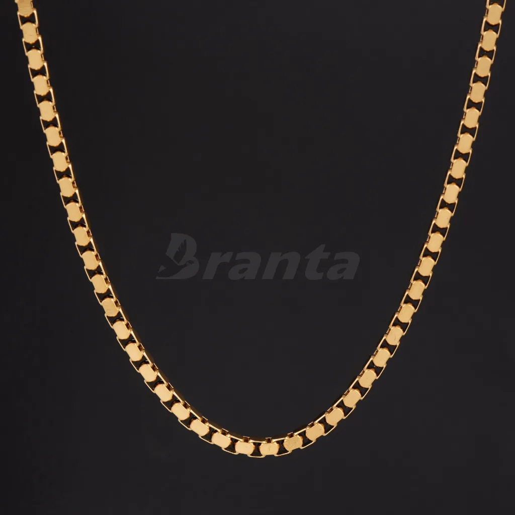 Gold Plated Italian Box Chain For Men (21 Inch)