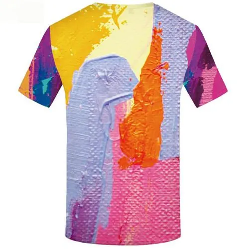 Graffiti T-shirt Men Colorful Tshirts Casual Harajuku Shirt Print Retro Tshirts Novelty Art T-shirts 3d Short Sleeve summer