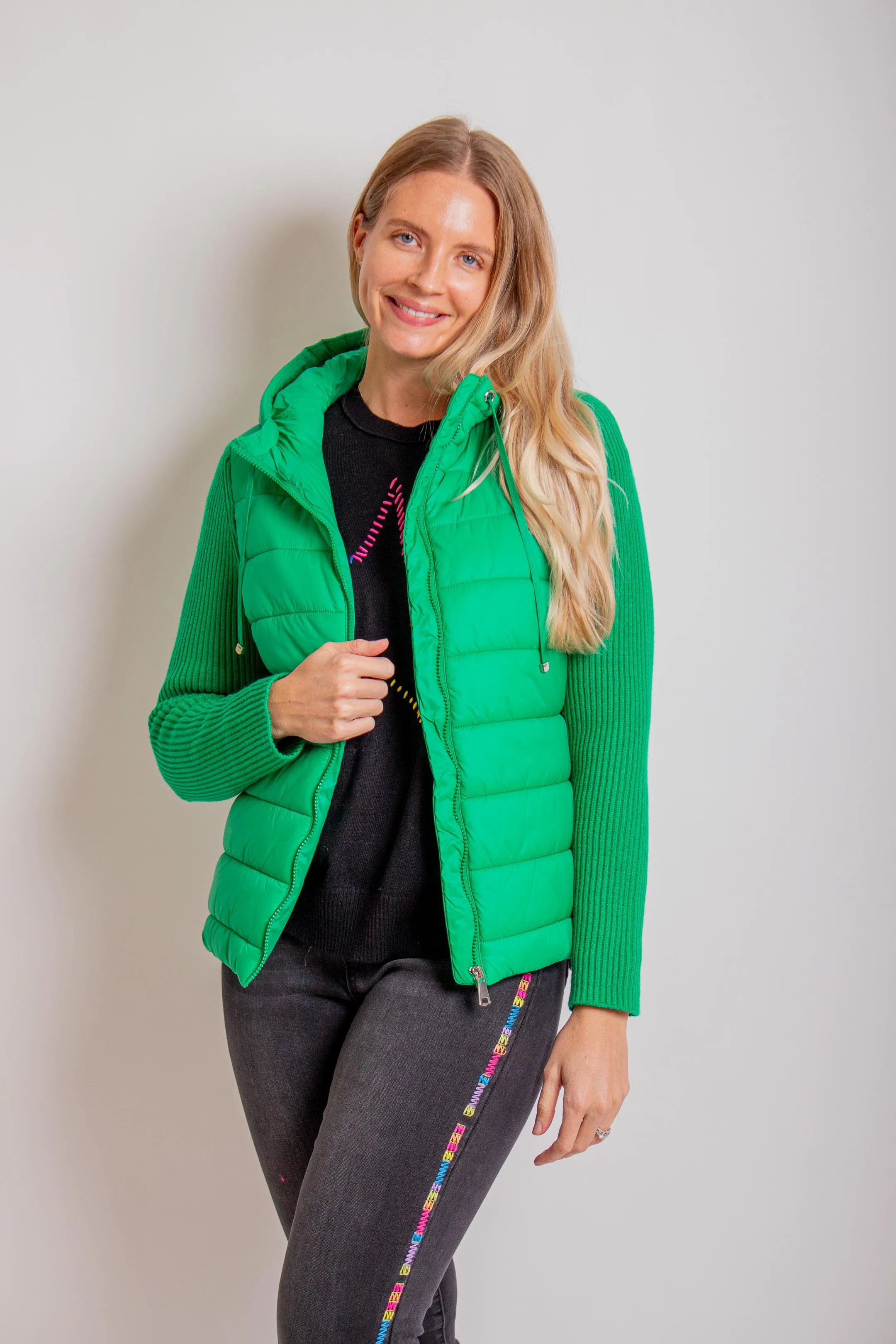 Green Puffer Jacket w/ Sleeves