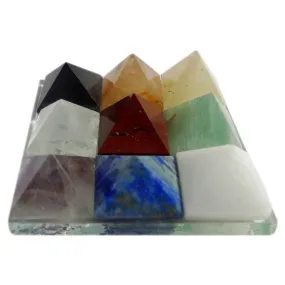 Handicrafts Showpieces Multi Color Stone Figurine Navgrah Pyramid 1 cm.
