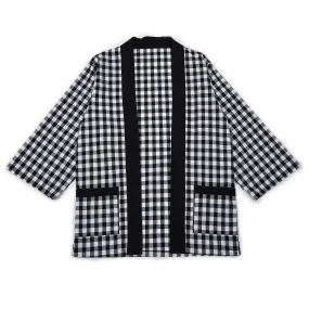 Haori Jacket (Checked) Long Sleeve - Kimono Style