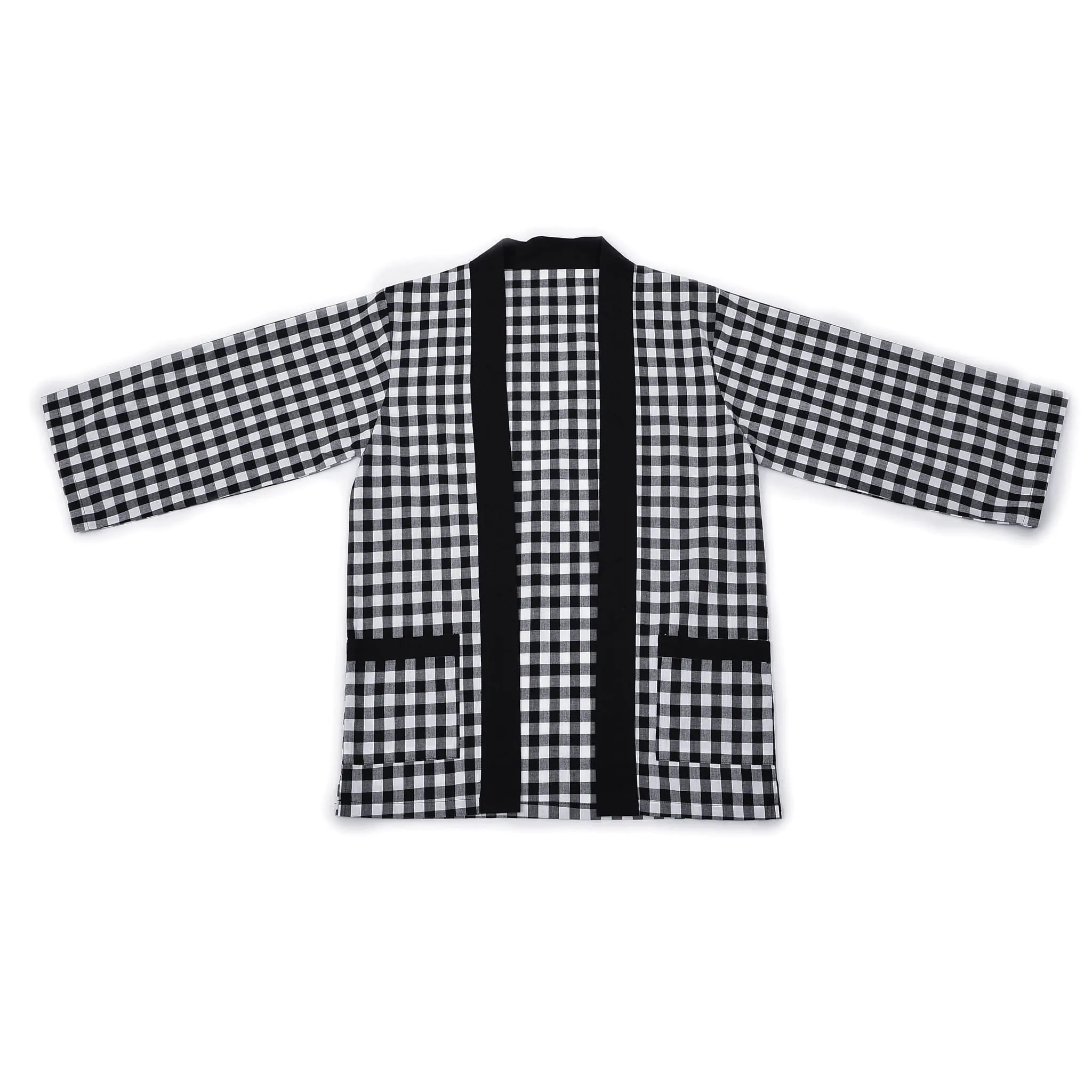 Haori Jacket (Checked) Long Sleeve - Kimono Style